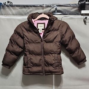 Cherokee Brown Puffer Jacket with Pink Interior